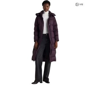 New Quince Women's Large Responsible Down Long Puffer Coat Orchid Purple